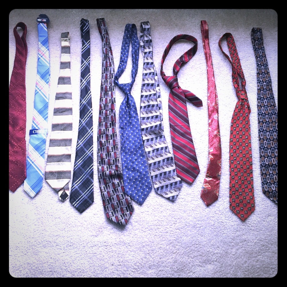 Lot of 11 different ties men some new and used